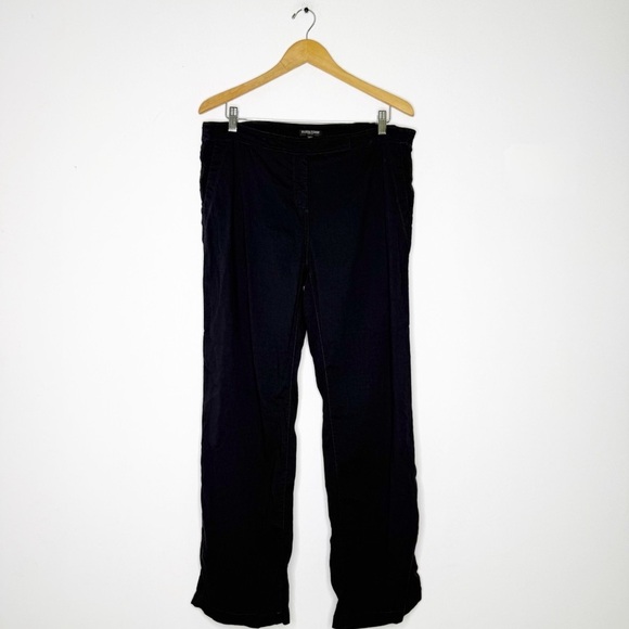 Eileen Fisher Navy Blue Linen Blend Straight Leg Pants Size 14 Petite - Picture 7 of 8